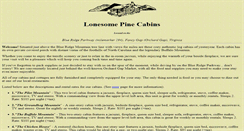 Desktop Screenshot of lonesomepinecabins.net